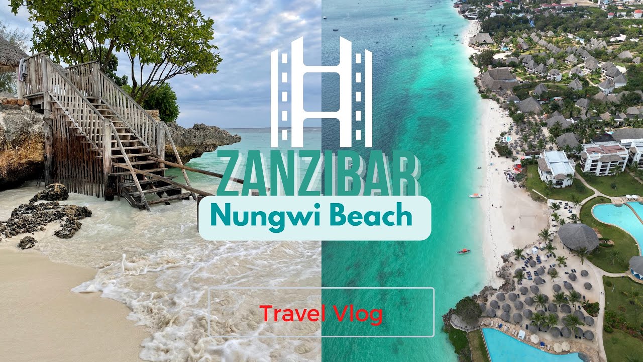 NUNGWI Beach, ZANZIBAR - One of the BEST powdery white-sanded beach | Ground and drone video (4K)