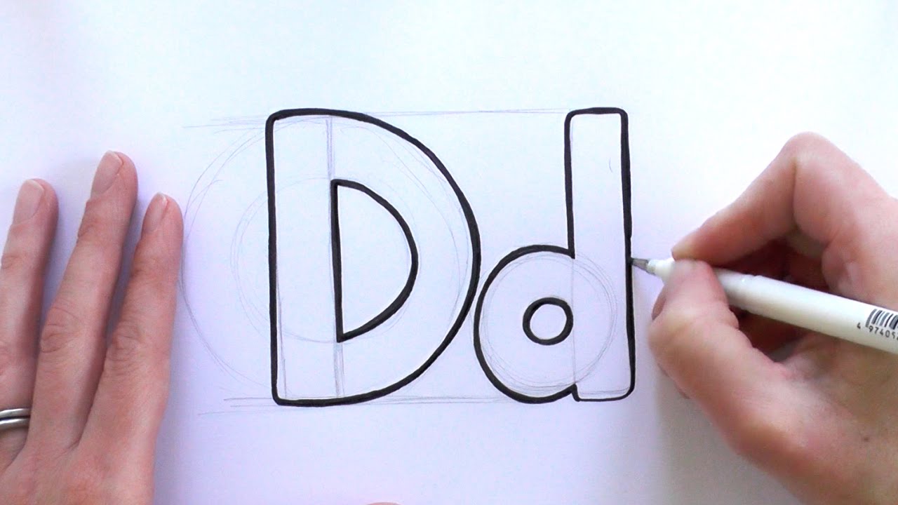 How to Draw a Cartoon Letter D and d
