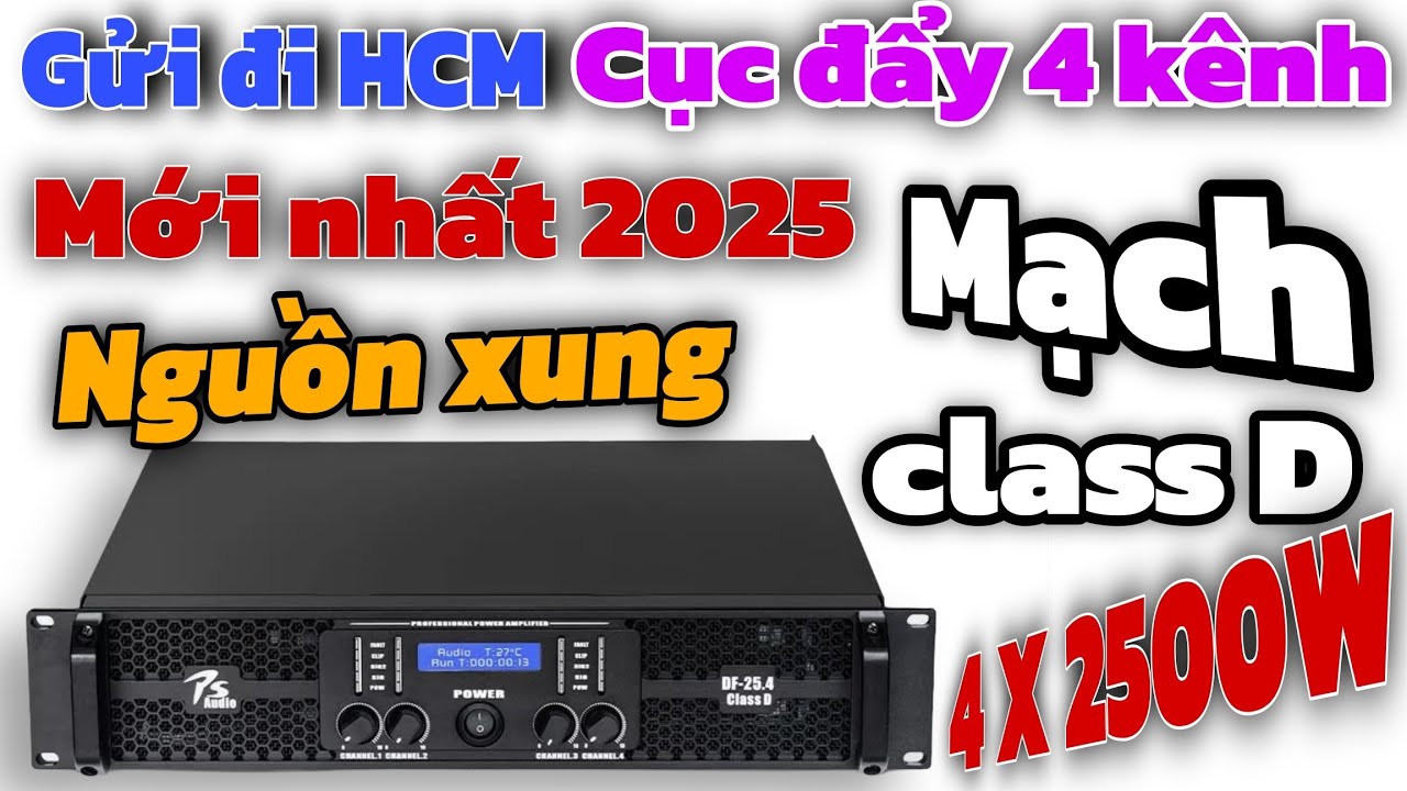 Cục đẩy công suất KHỦNG.4 kênh X 2500W+ nguồn xung + mạch class D.100% chính hãng PS audio mã DF25.4