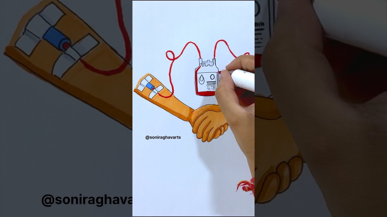 World blood donor day drawing | World blood donor day poster # #shorts #ytshorts