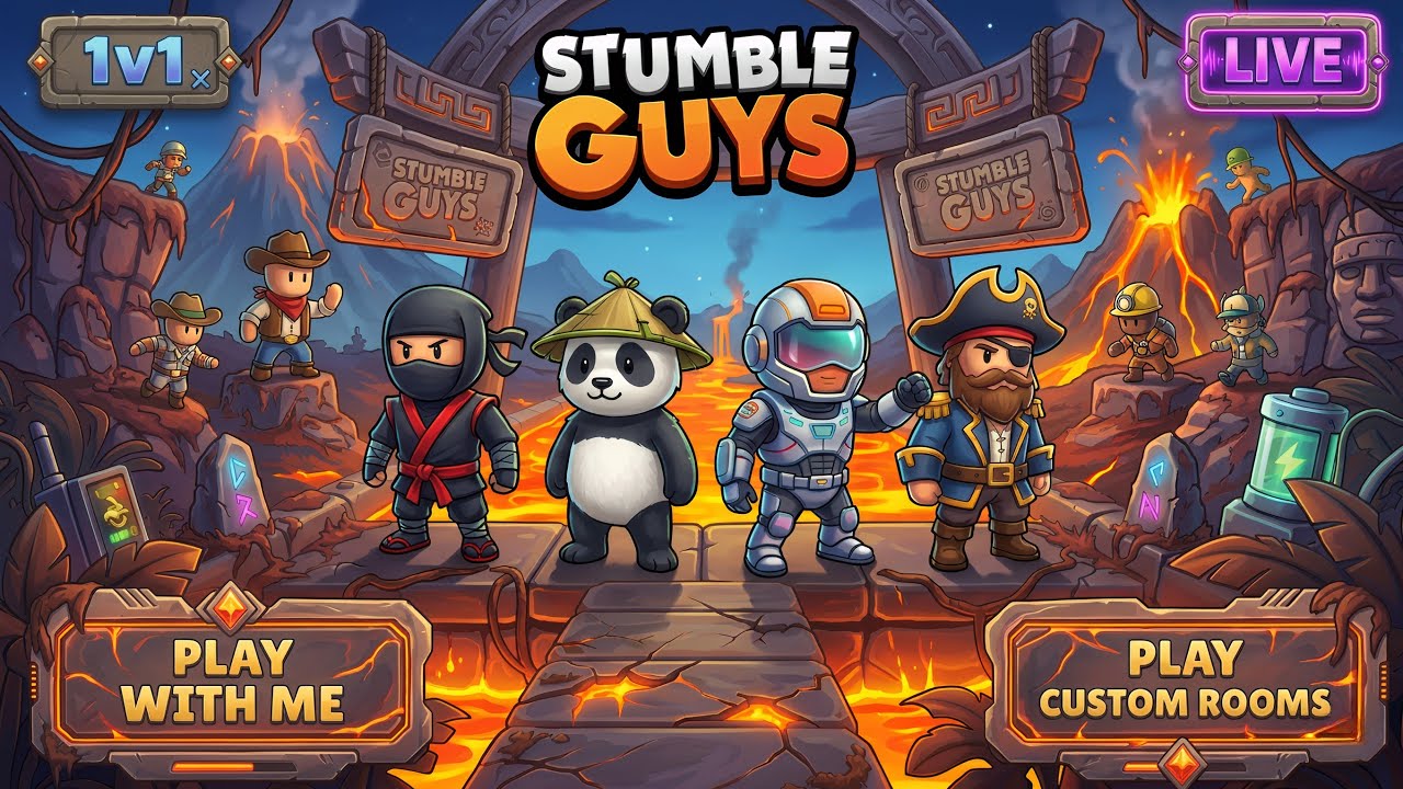 Stumble Guys Live GamePlay 🎮 Custom Rooms | Play With Me Join Now |