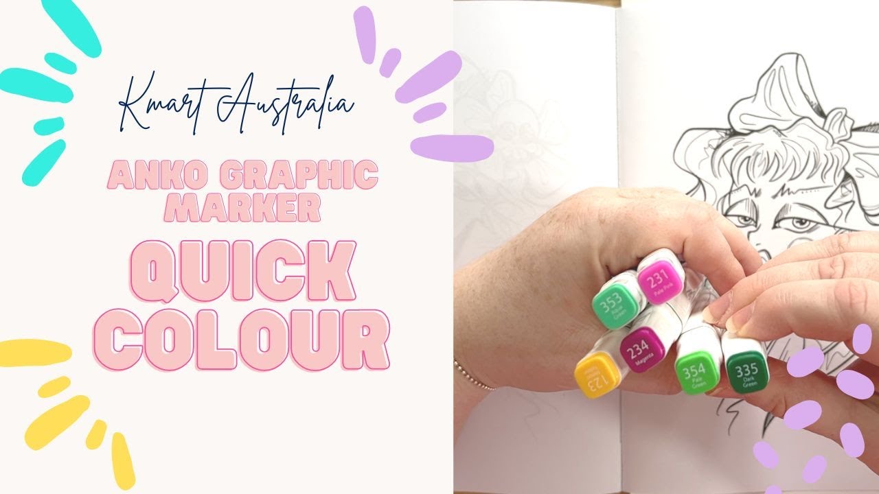 Kmart Australia Anko Graphic Marker Quick Colour - Adult Coloring