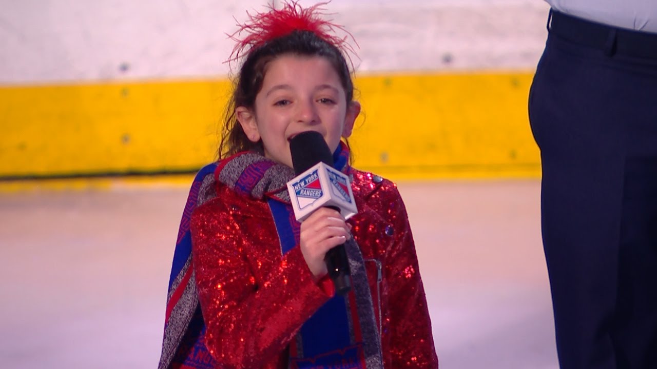 Sophie Knapp sings anthem for Kids Day at The Garden