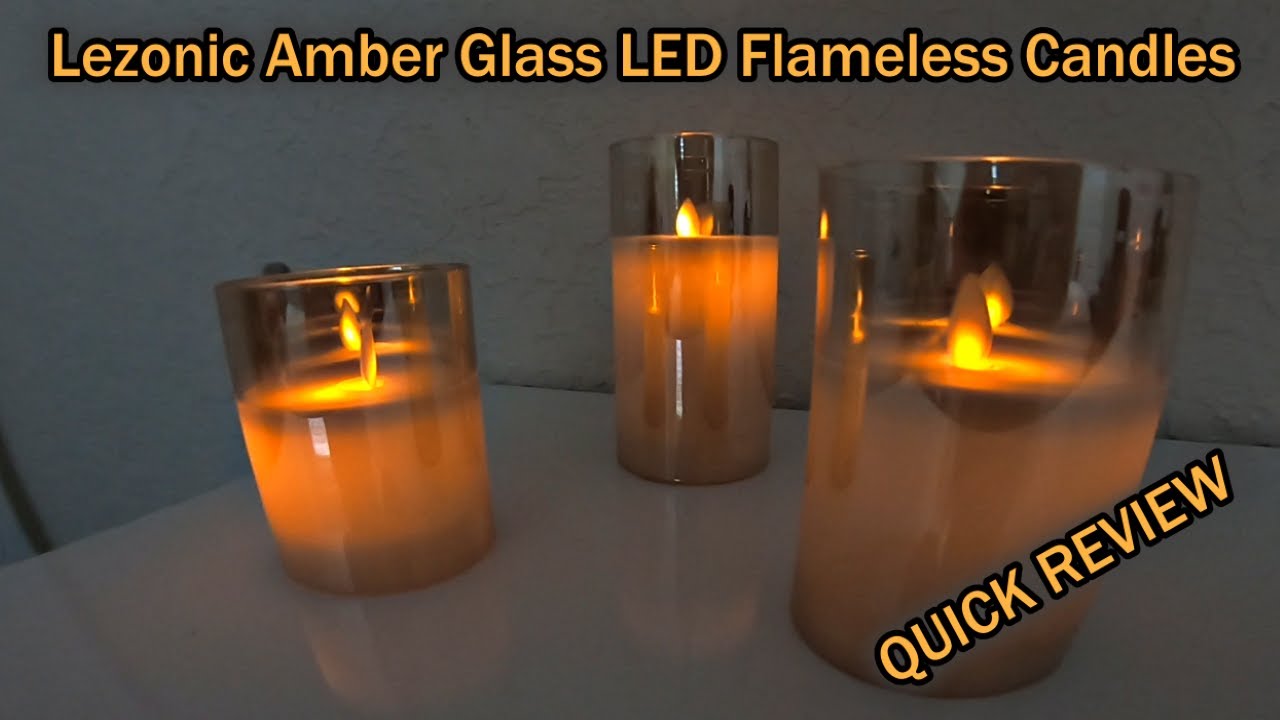 Lezonic Amber Glass LED Flameless Candles Battery Operated with Remote and Timer QUICK REVIEW