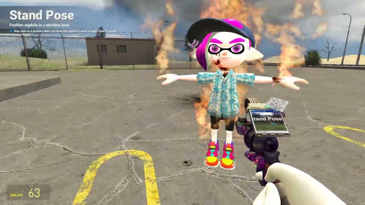 Beating up splatoon coroika Aloha in gmod for no reason