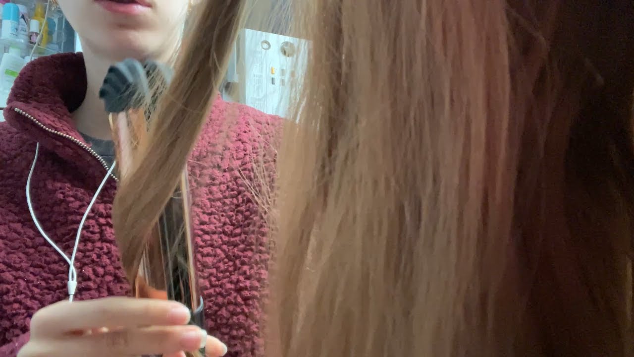 asmr cutting and straightening your hair (real hair)