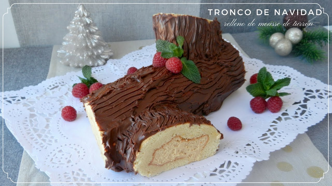 Tronco de Navidad de chocolate y turrón