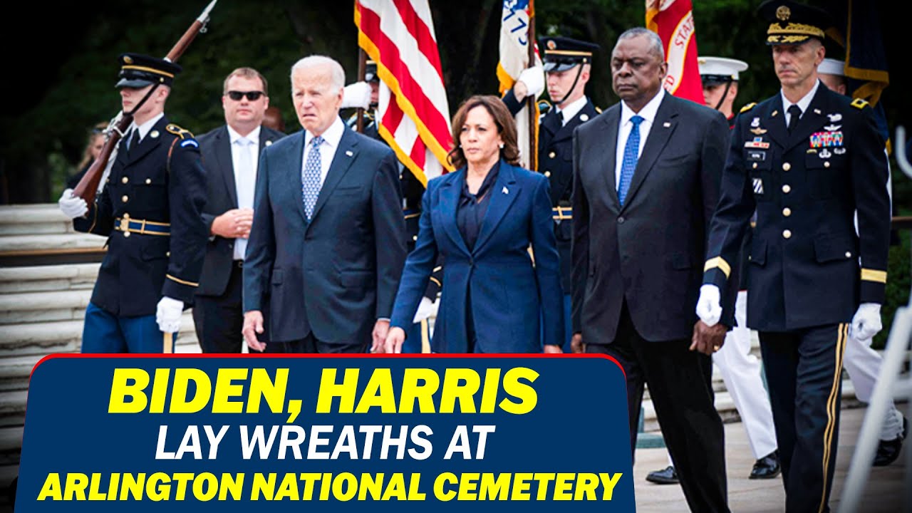 USA | Joe Biden lays a wreath at Arlington National Cemetery | Kamala Harris | Armed forces