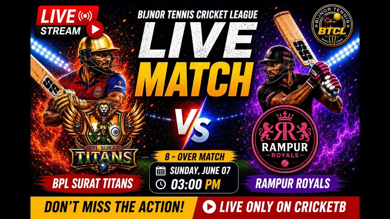 BIJNOR TENNIS CRICKET LEAGUE (BPL SURAT TITANS VS RAMPUR ROYALS   ) LEAGUE MATCH