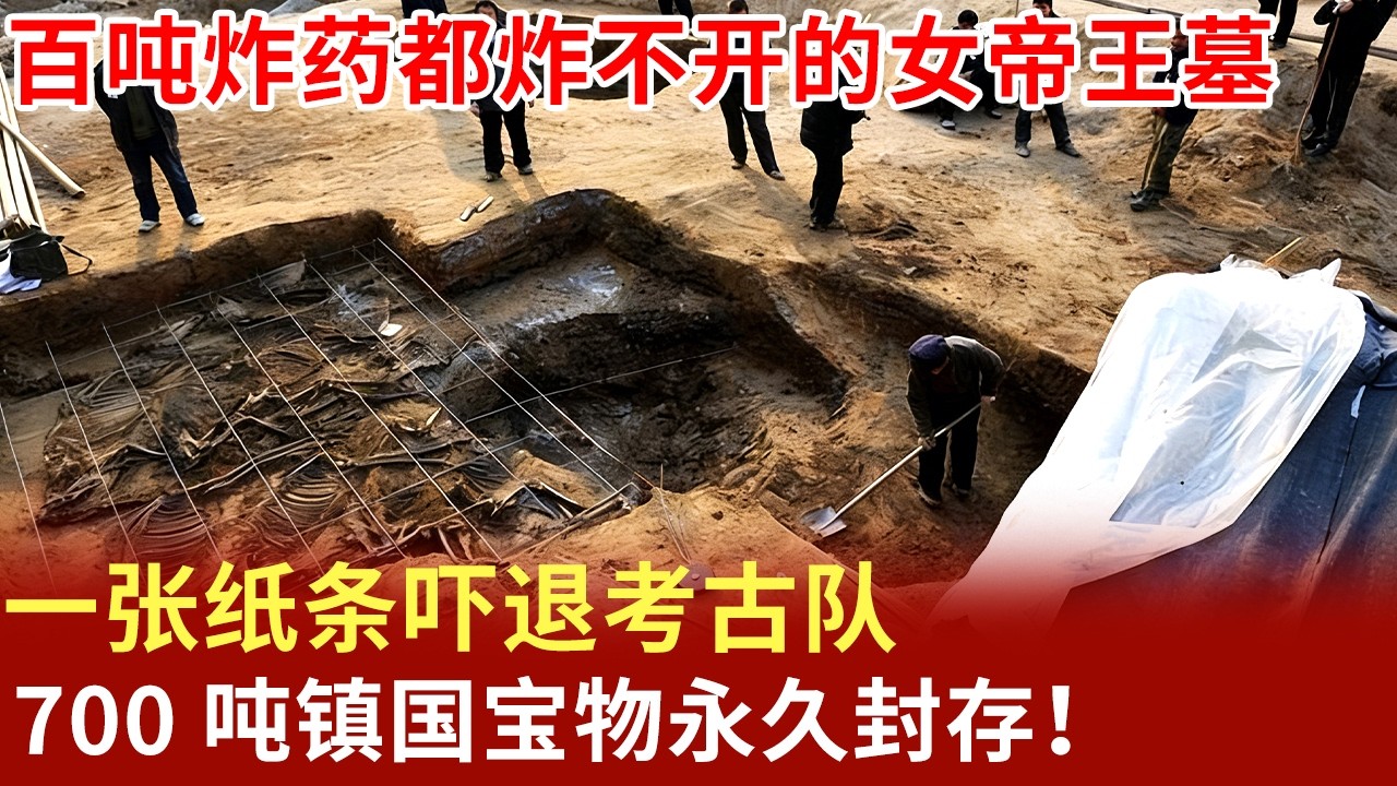 百吨炸药都炸不开的女帝王墓，一张纸条吓退考古队，700 吨镇国宝物永久封存！【揭秘】