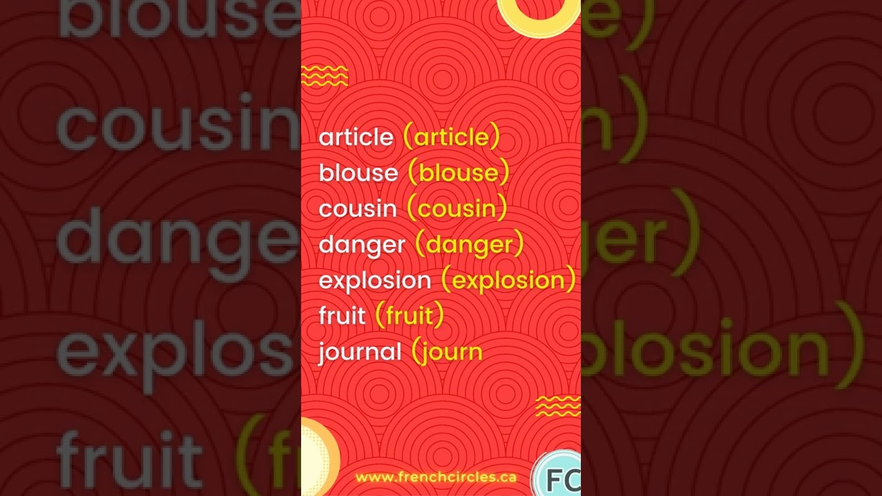 Learn French Cognates #shorts #learnfrench