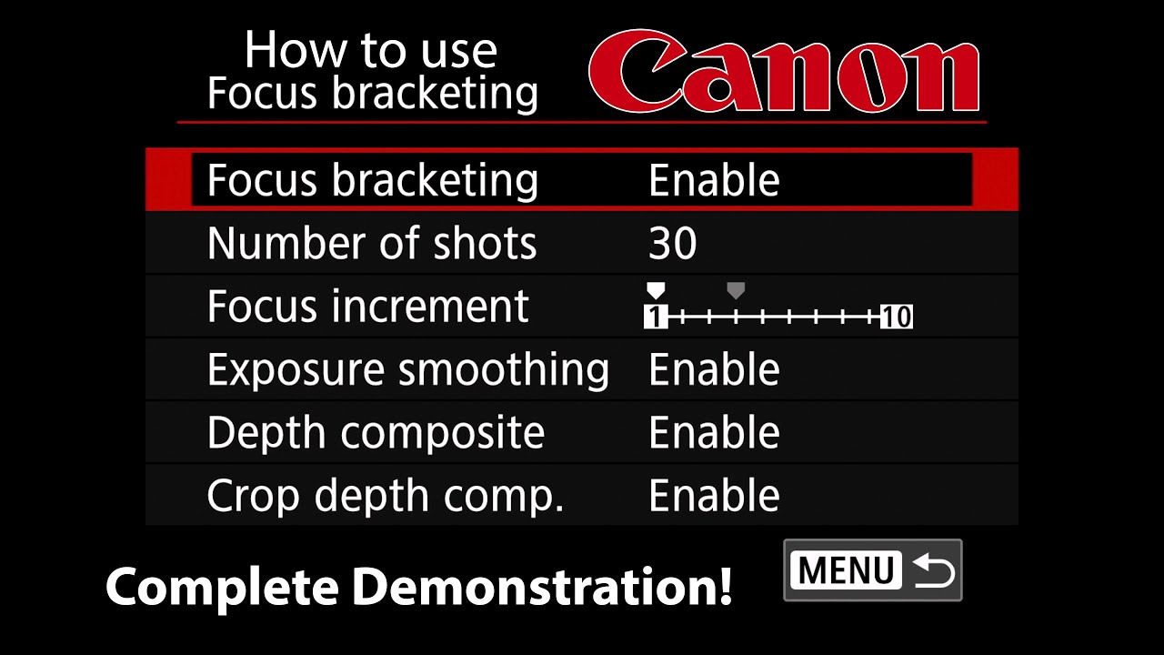 How to use Canon's Focus Bracketing Feature Canon R6 Mark II R7 R8 and others