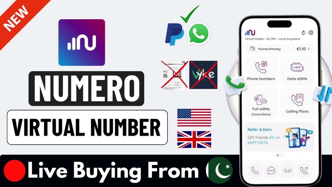 How to buy Virtual Number from Numero eSim - UK/USA Virtual Numbers