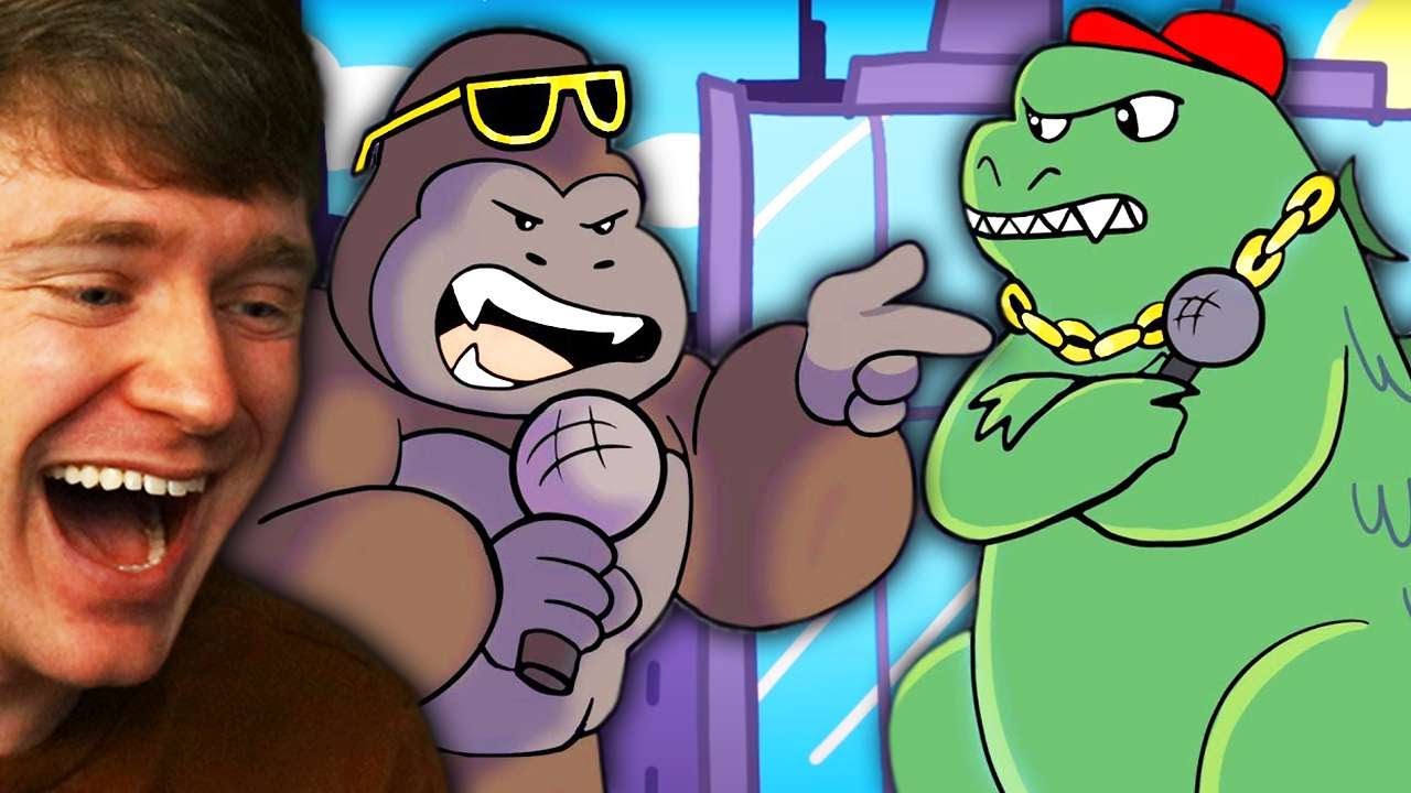 Reacting to GODZILLA vs KING KONG the RAP BATTLE
