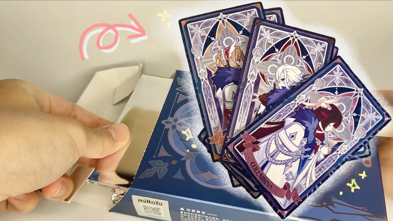 【開封ASMR】原神 厳霜と狂焔シリーズ  ファデュイ執行官ホログラムカード 12連チャン開封ASMR