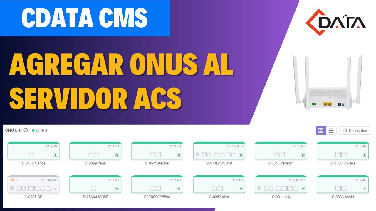 C-DATA CMS: Agregar ONU a servidor ACS