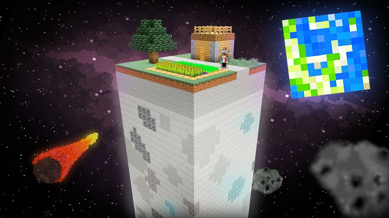 ПЫТАЮСЬ ВЫЖИТЬ НА ЛУННОМ ЧАНКЕ В КОСМОСЕ В МАЙНКРАФТ | Компот Minecraft