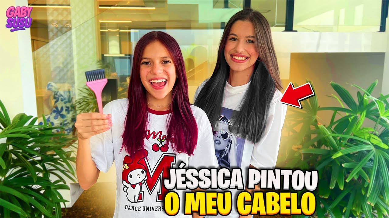 A JESSICA SOUSA PINTOU MEU CABELO EM CASA * será que deu certo ? ( GABI E SUSU )