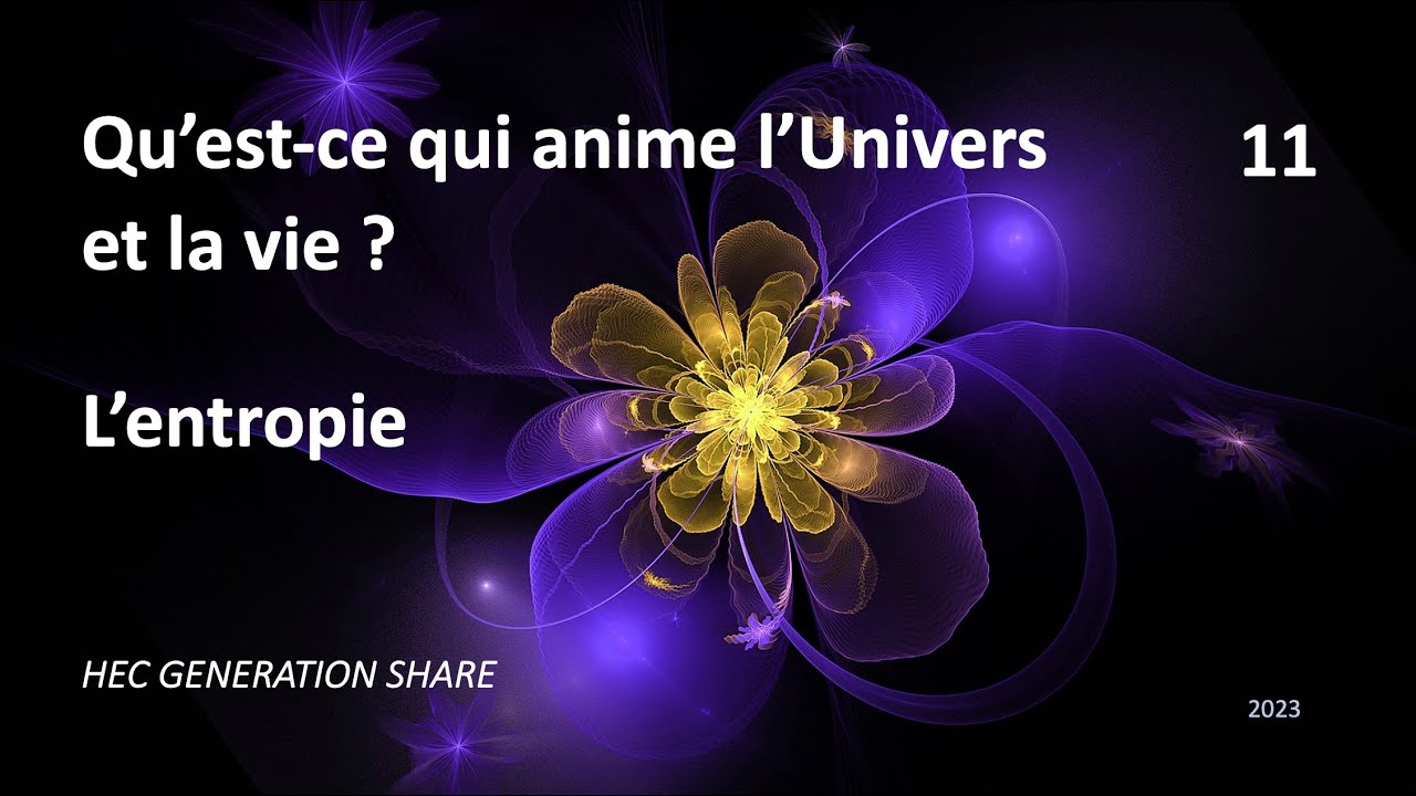 LE MOTEUR DE L'UNIVERS ET DE LA VIE : L'ENTROPIE