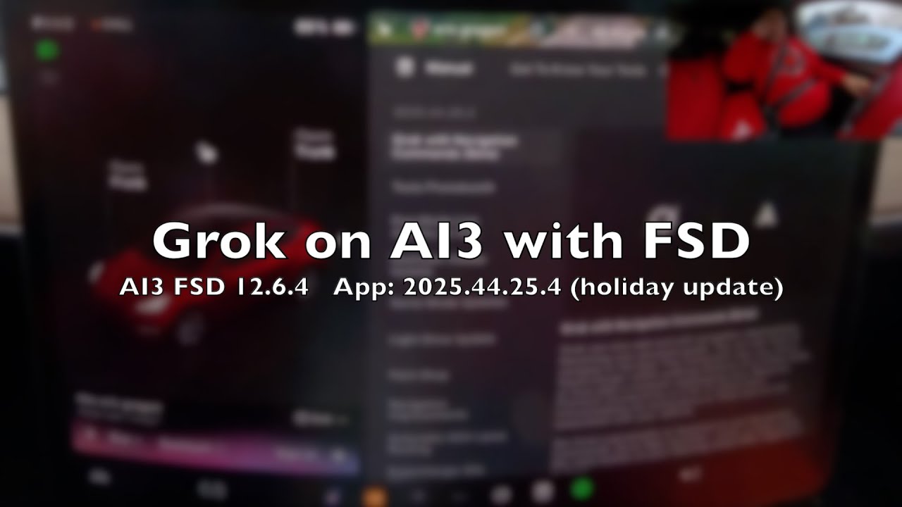 Tesla Holiday Update on AI3 (FSD 12.6.4) - Now you can talk to your car while it drives for you.