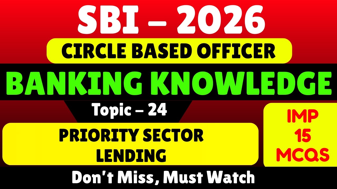 Priority Sector Lending MCQS | SBI CBO 2026 Banking Awareness pdf Notes | SBI CBO 2026 PDF Notes