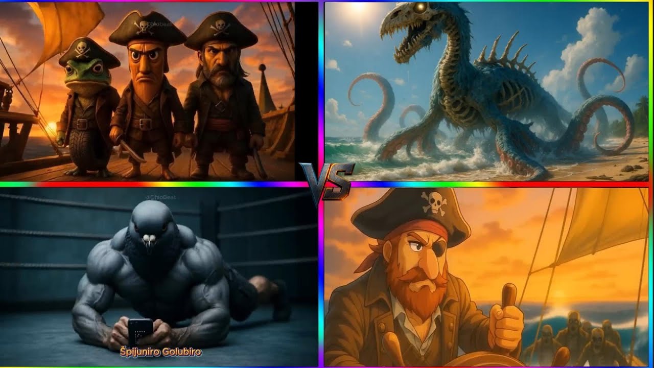 ZOMBIE DINOSAURS 🆚 SIGMA BOY PIRATES 🆚 BRAINROT FITNUS 🆚 BRAINROT PIRATES – Tiles Hop 🎶