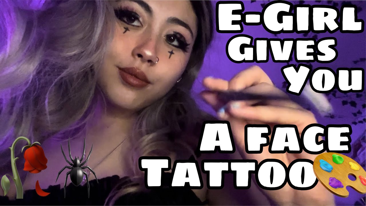 ASMR E-GIRL GIVES YOU A STICK&POKE FACE TATTOO 🎨🖊 pov: you’re on my lap