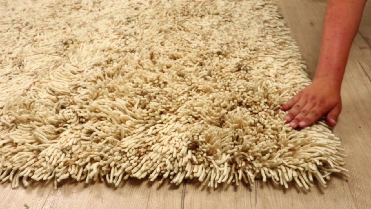 Br&uuml;ssel 13 - Hochflor Teppich in Hell-Beige