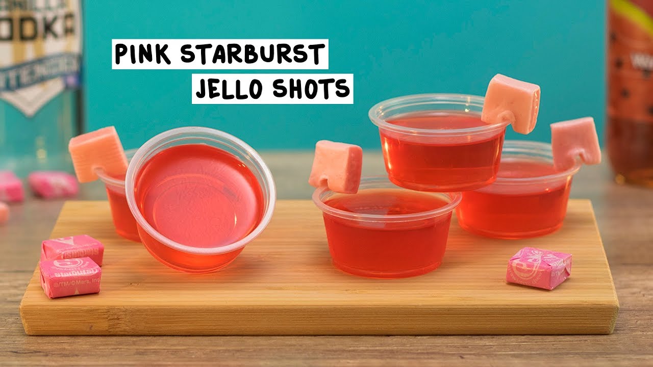 Pink Starburst Jello Shot - Tipsy Bartender