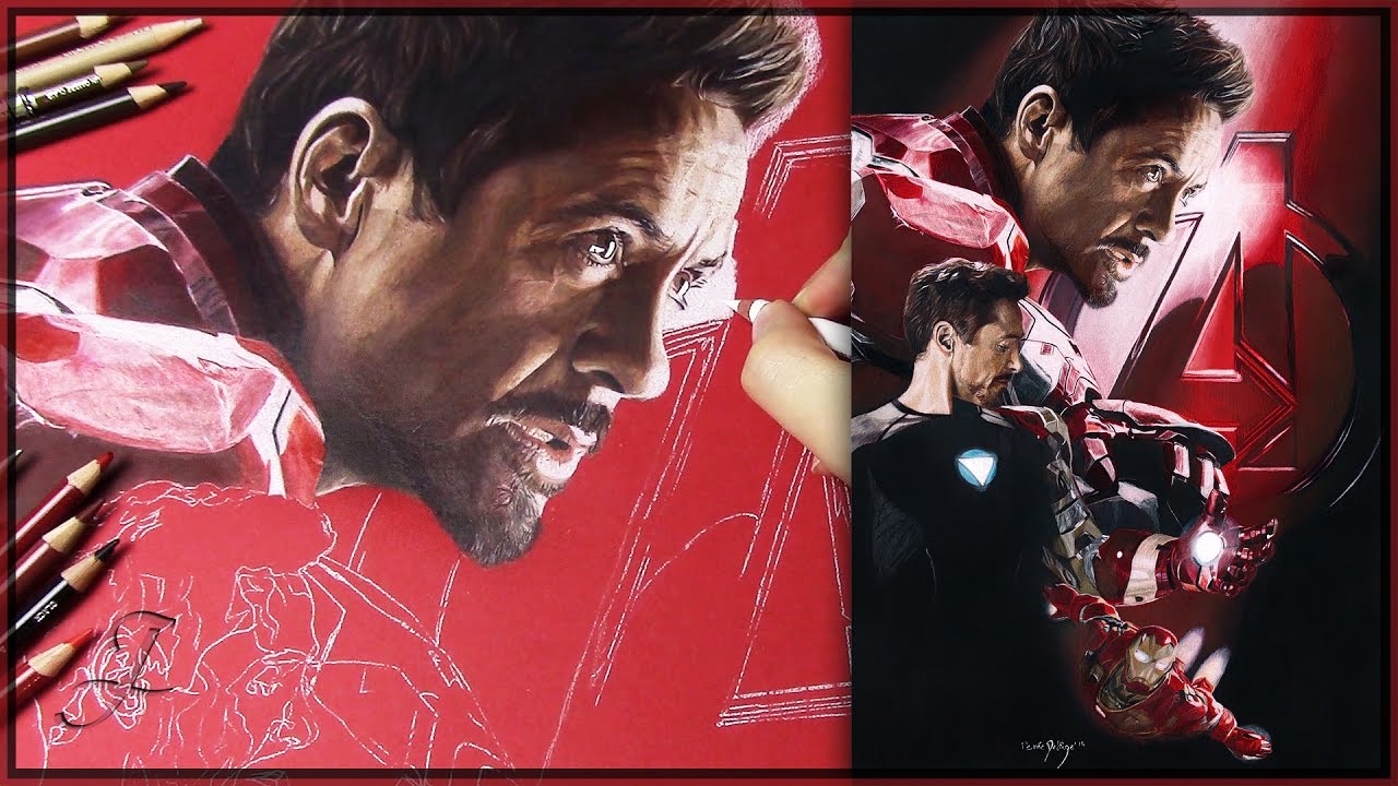 Tony Stark (Robert Downey Jr.) - Iron Man | Speed Art Drawing Painting