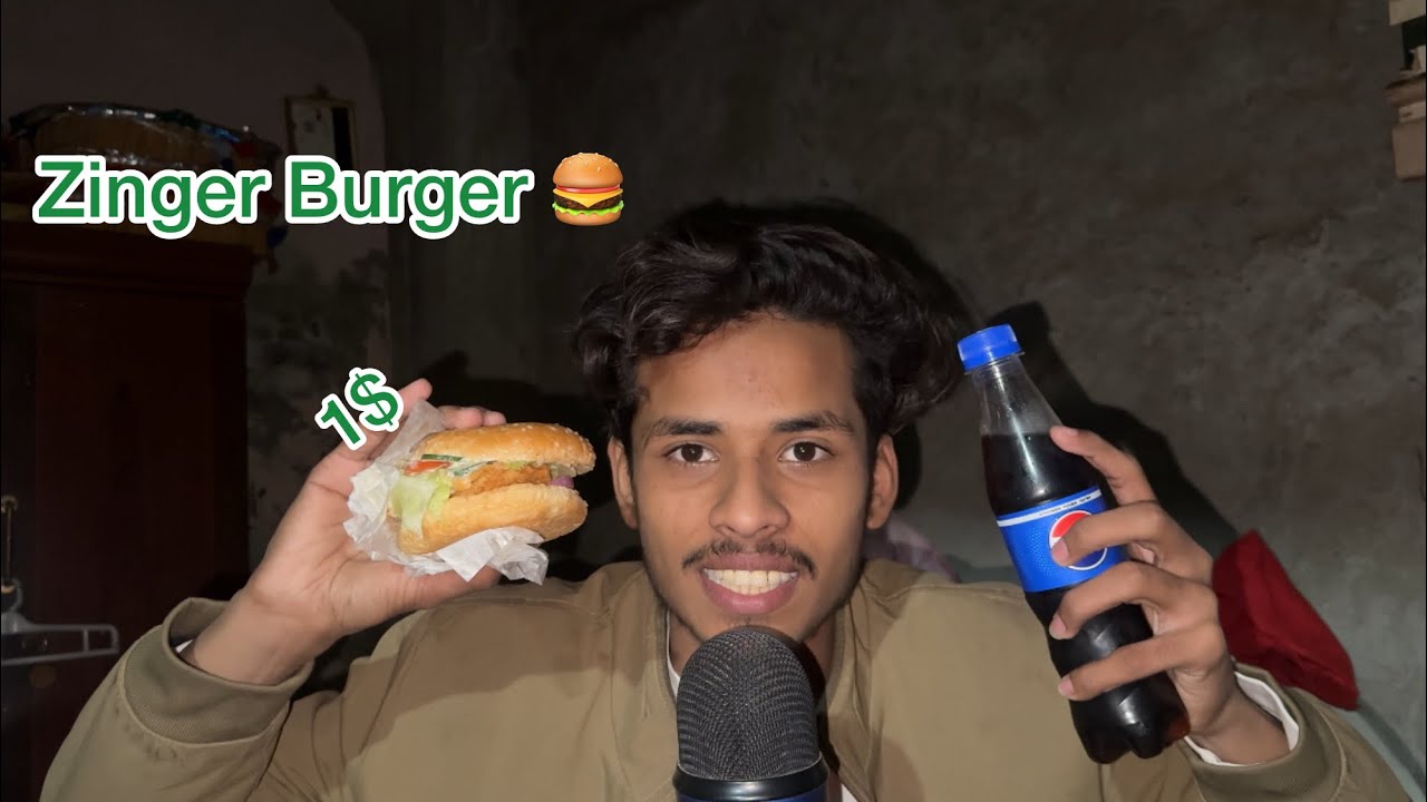 ASMR Eating 1$ Dollar Zinger Burger 🍔 | part 2