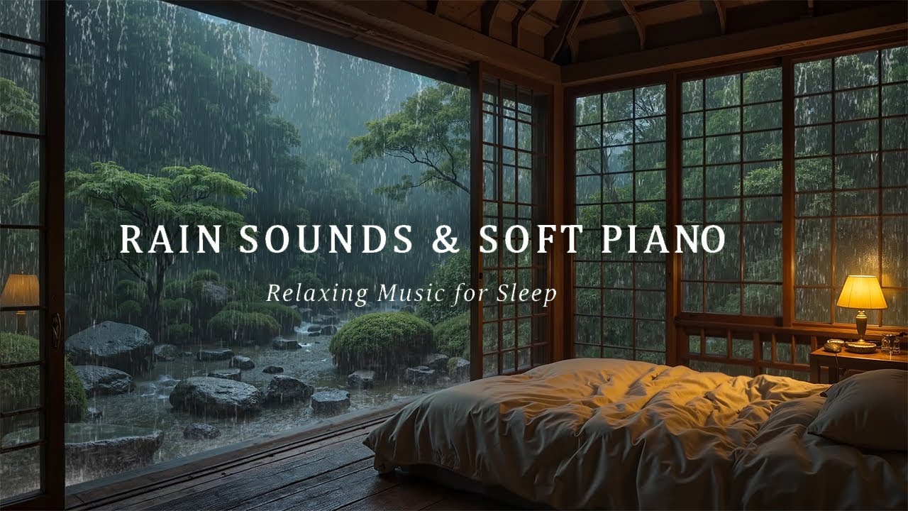 Peaceful Rainy Night Retreat – Relaxing Piano Music with Gentle Rain Sounds for Sleep, Stress Relief