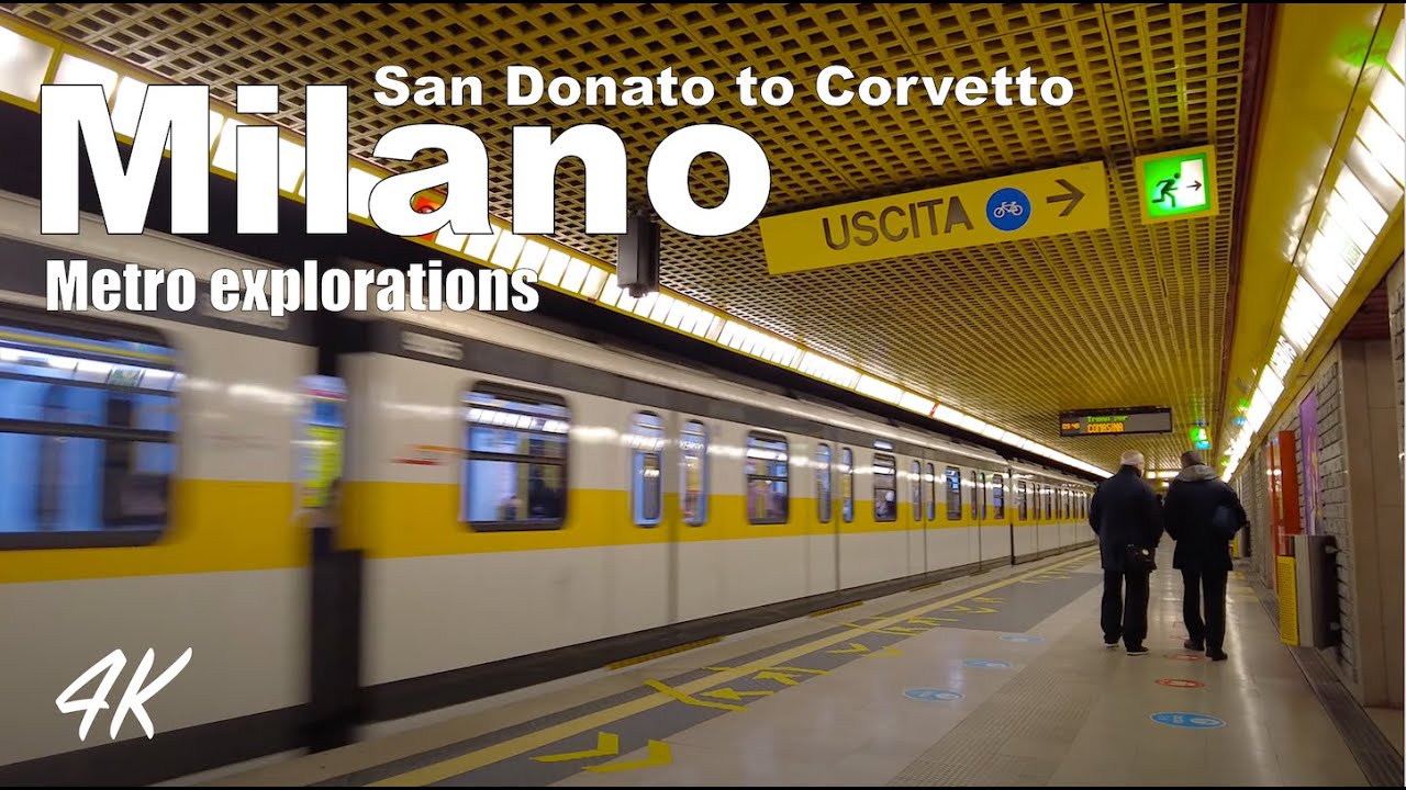 ITALY, MILANO, walking in Line 3, Metro ride from San Donato to Corvetto | Metro explorations 4K-UHD