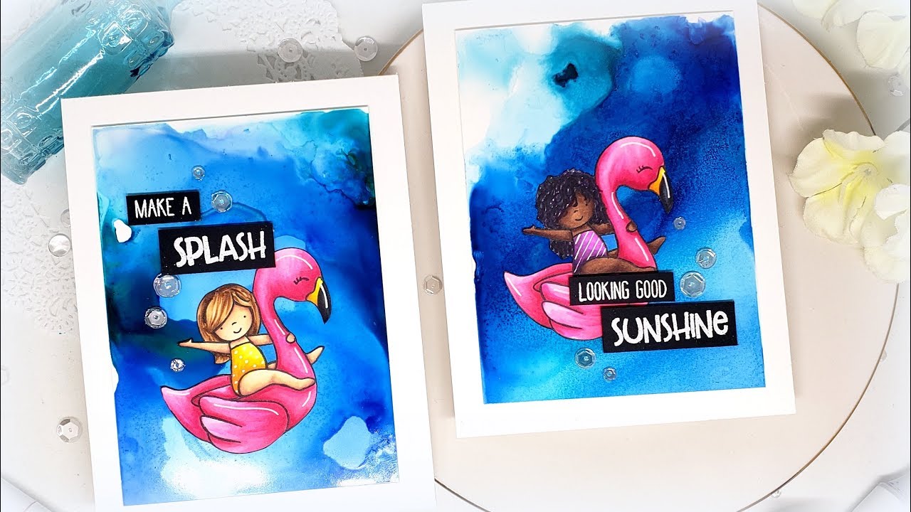 Alcohol Ink Vs Copic Refill Backgrounds with Neat & Tangled