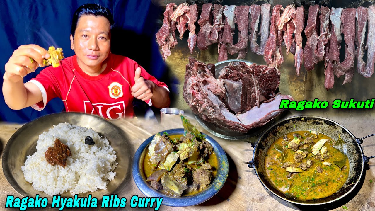 BUFFALO HYAKULA RIBS CURRY | BUFFALO CUTTING SKILL IN NEPAL | RAGAKO SUKUTI | BUFFALO RIBS RECIPES |