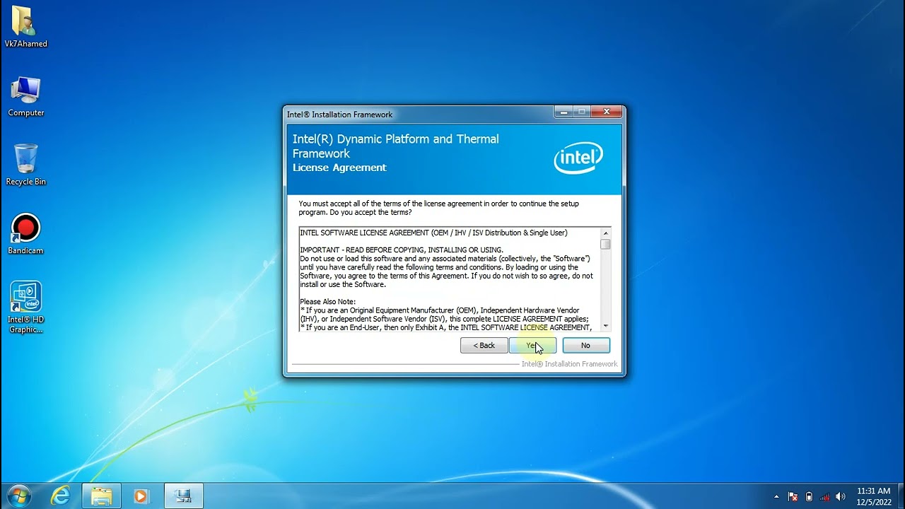 Intel dynamic platform and thermal firmware