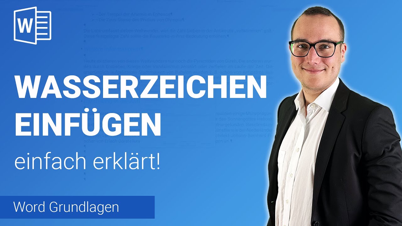 WASSERZEICHEN einf&uuml;gen einfach erkl&auml;rt | Lerne Microsoft Word ✅