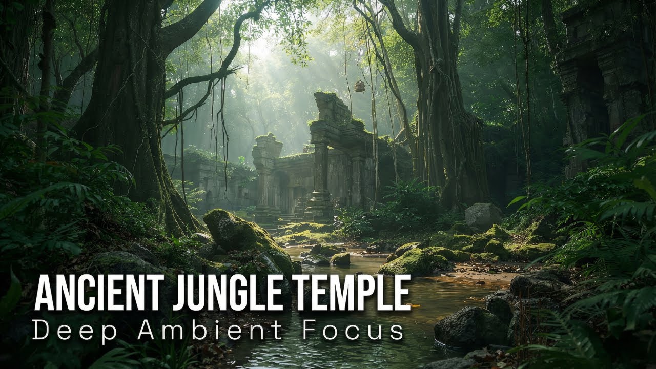 Jungle Temple Ambience 🌿 Deep Ambient Music & Ancient Rainforest Sounds for Focus and Relaxation