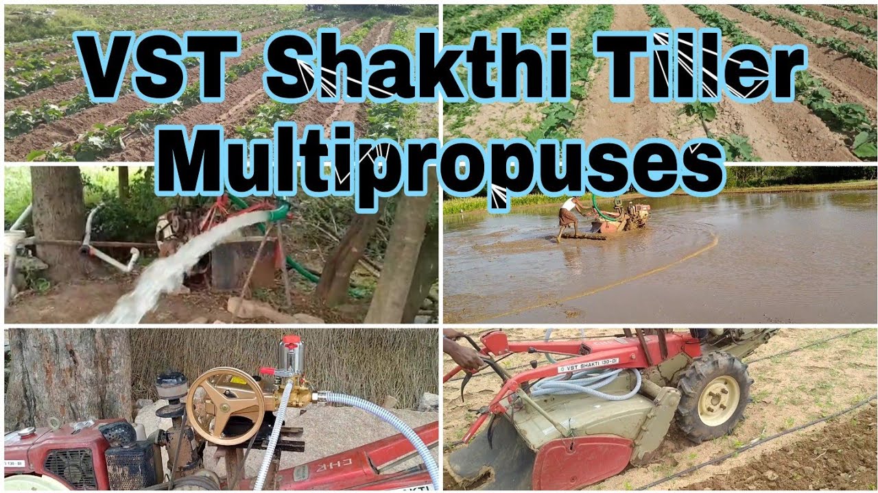 VST Shakthi Tiller MULTIPROPUSES |Weeder,Bed Maker,Water pumping, Leveling ||#vst #powertiller
