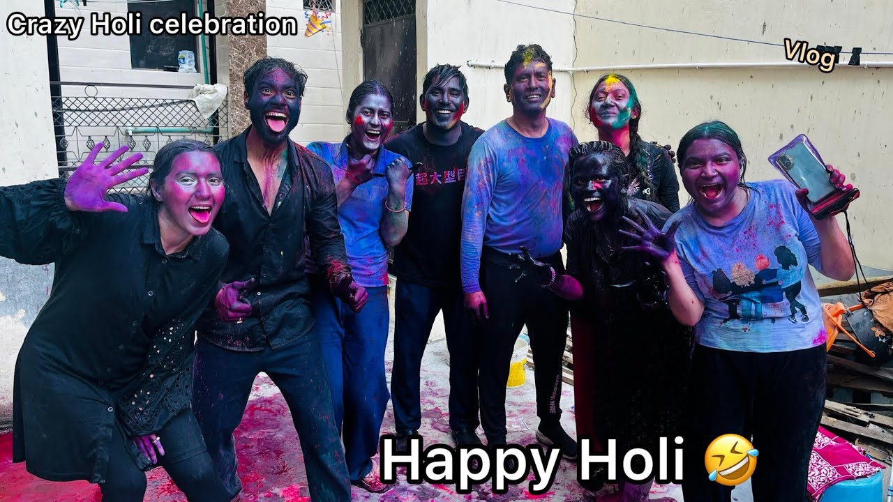 Crazy Holi Celebration 😜 funny family vlog #youtube #vlog #holispecial @vashi21 