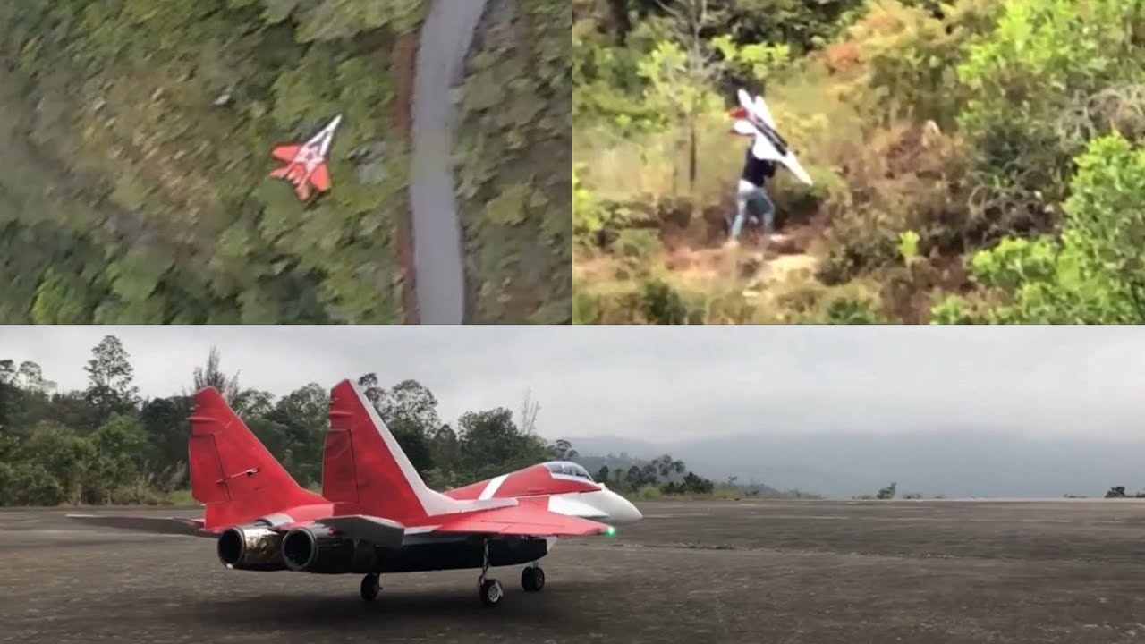 Freewing MiG-29 EDF upgrade KingTech K45 Turbine Jet 3x Flameout & crash shoot by dji FPV & iPhone.