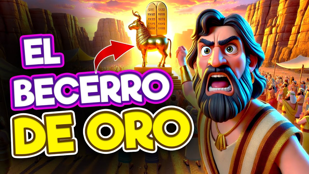La Biblia para Niños ⭐🐑✨ MOISÉS Y EL BECERRO DE ORO 🐄⚡ ¡La Increíble Misericordia de Dios! 🙌💛