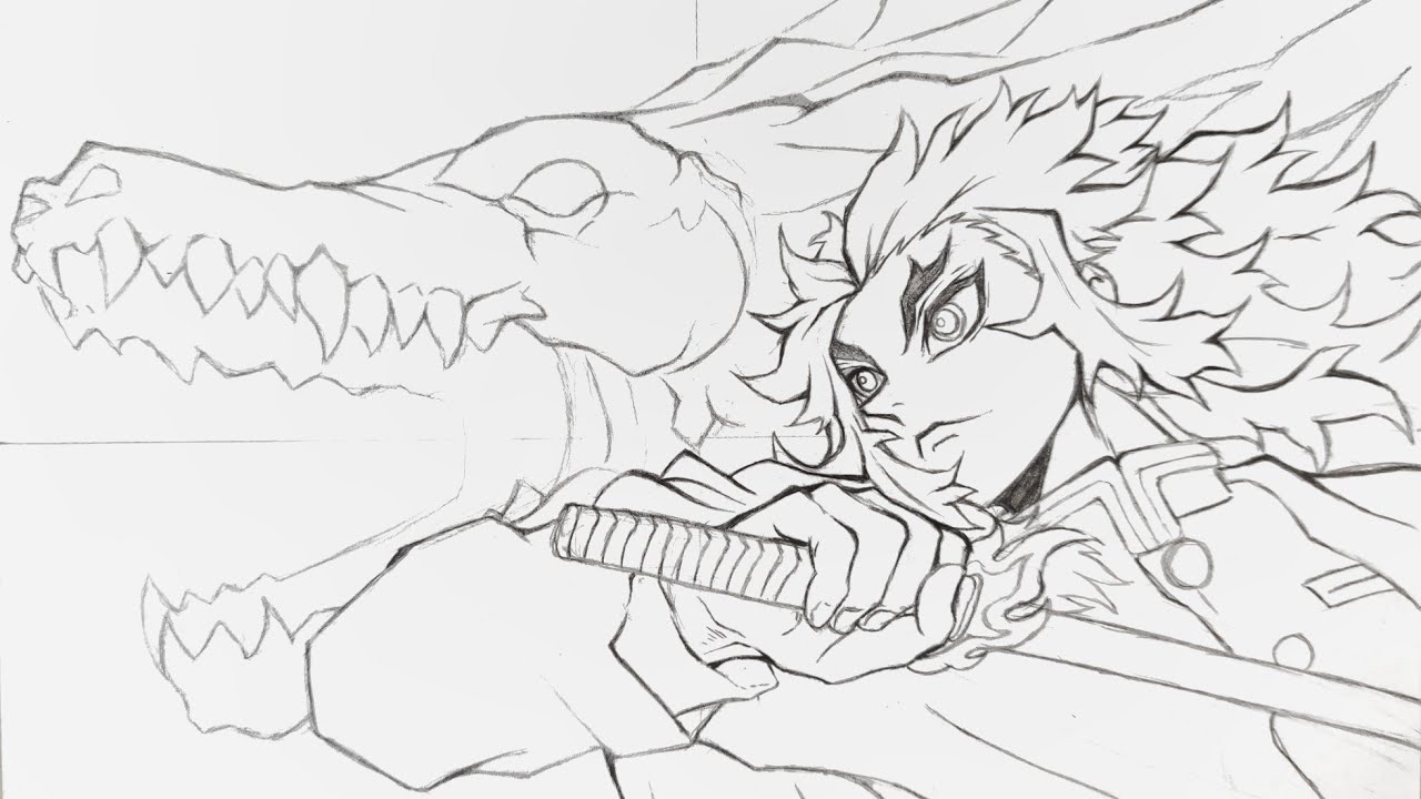 Real-Time Drawing kyojuro rengoku part 1 | Kimetsu no yaiba