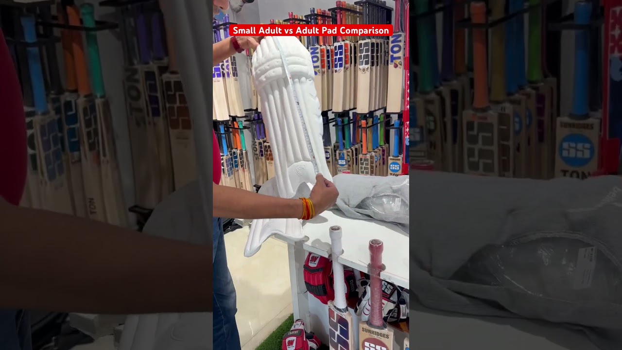 Small Adult vs Adult Pad Comparison  #cricket #viral #shorts