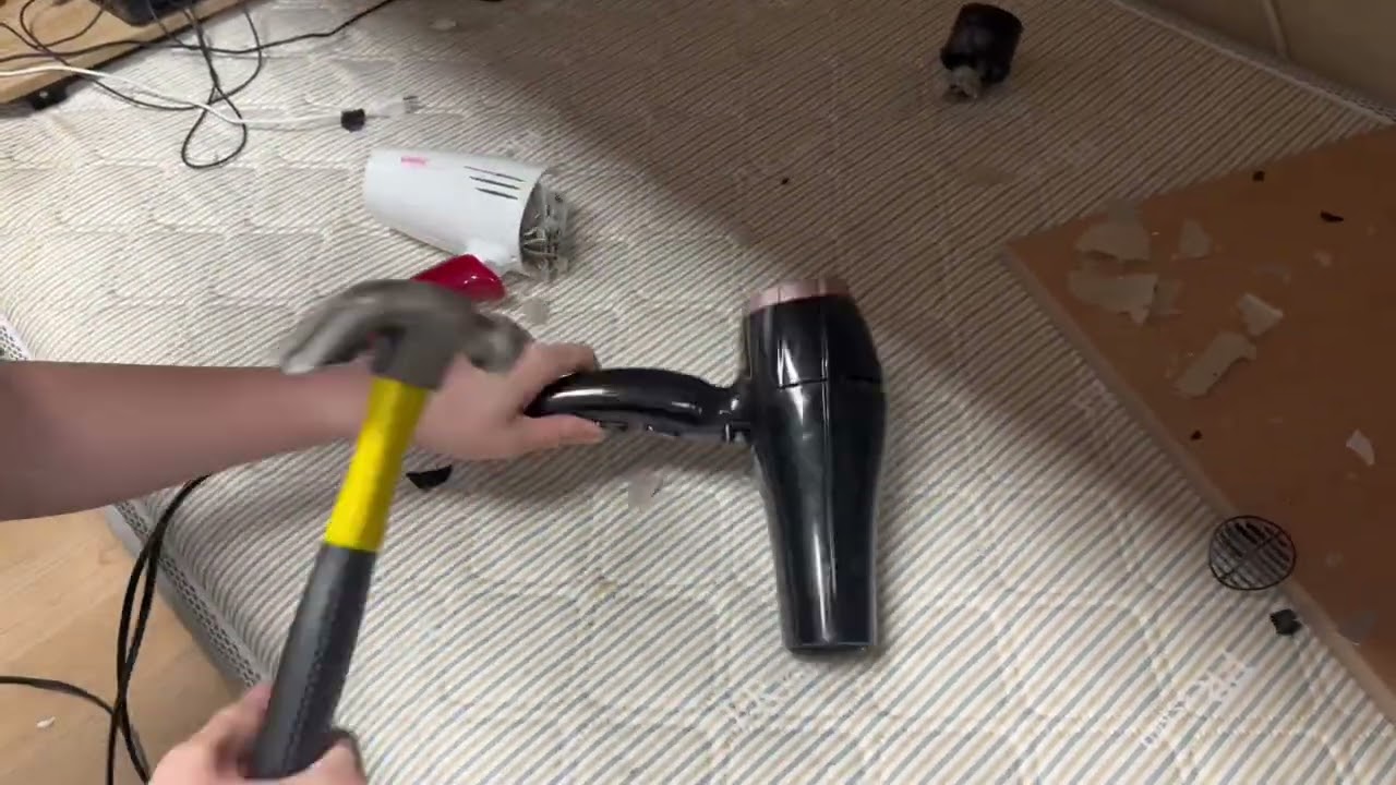 Smashing 2 hair dryers
