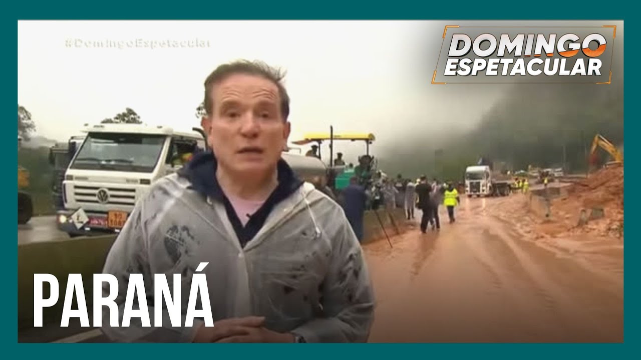 Roberto Cabrini tem acesso ao local do deslizamento de terra no Paraná