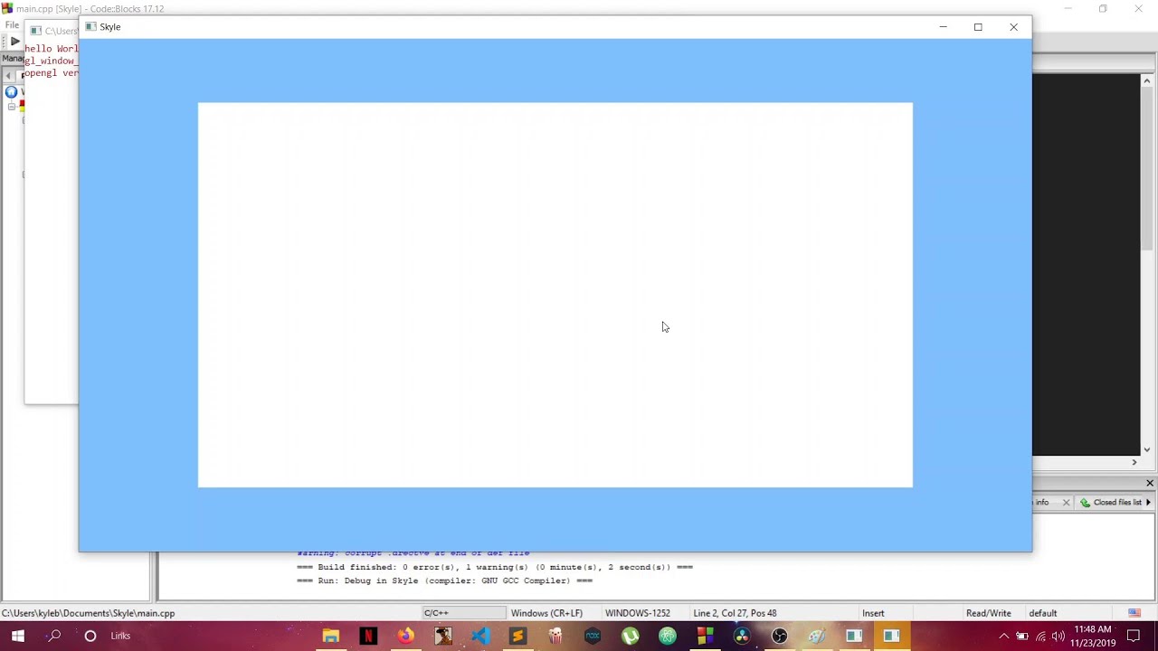C++ Opengl Skype Clone Tutorial 5: Rendering A Rectangle (Quad)