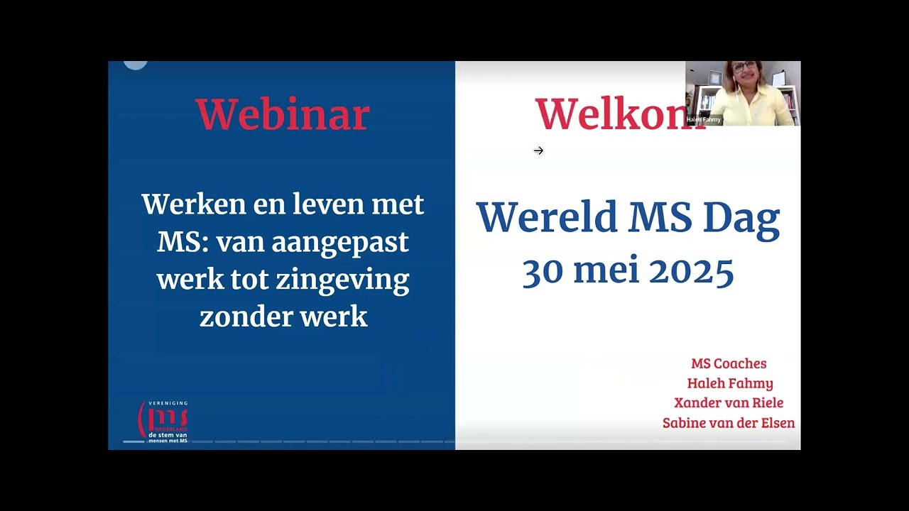 Webinar 'Werken en leven met MS: van aangepast werk tot zingeving zonder werk' -  30 mei 2025