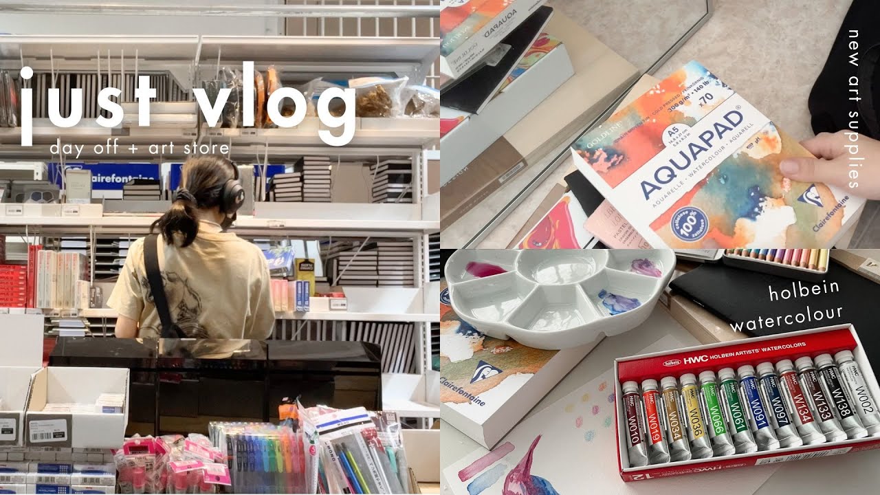 vlog: day off | art store | holbein art supplies