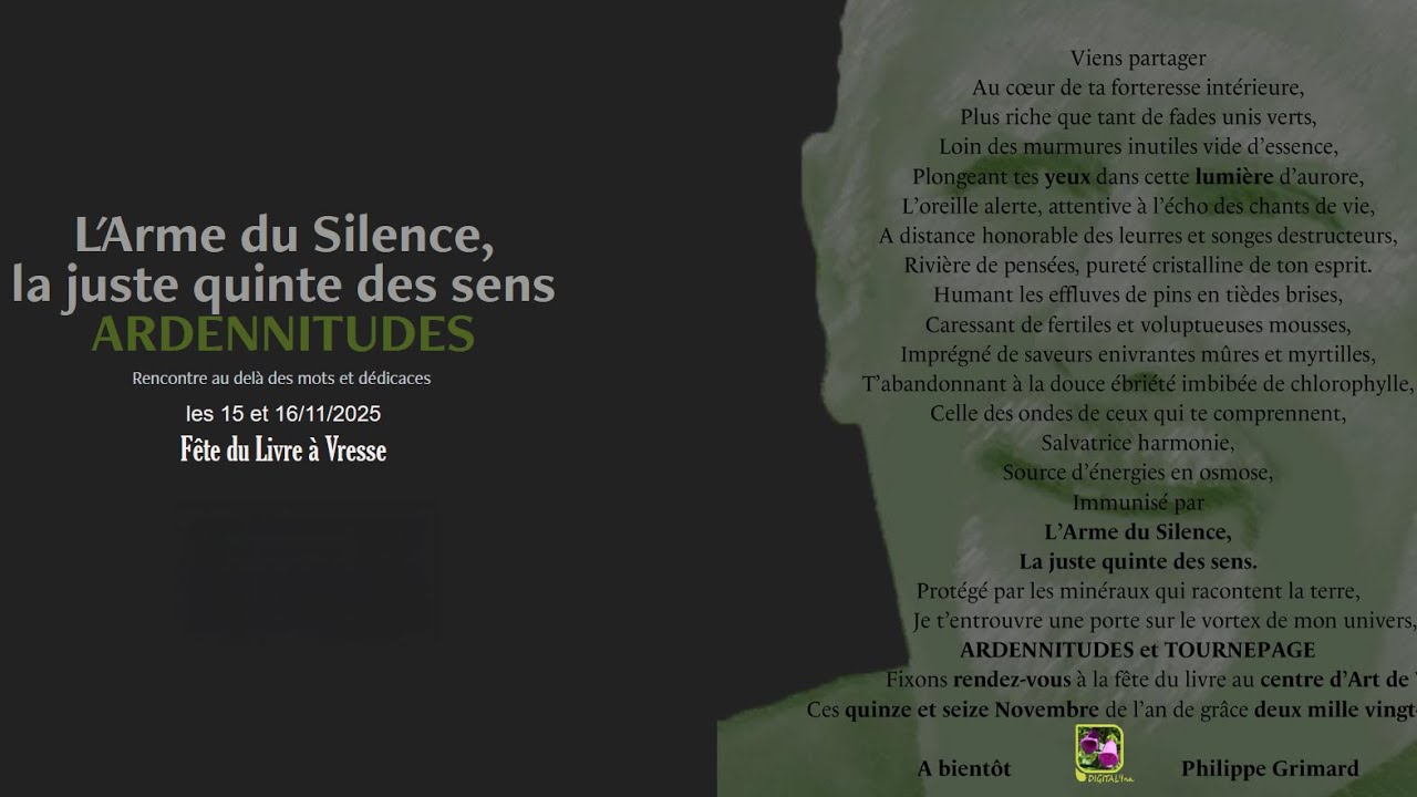 F&ecirc;te du Livre &agrave; Vresse 2025. ARDENNITUDES (Philippe Grimard)